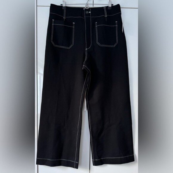 NWT Size 26- The Colette Crop Wide-Leg Pants by Maeve: Contrast-Stitch Edition - Picture 13 of 16